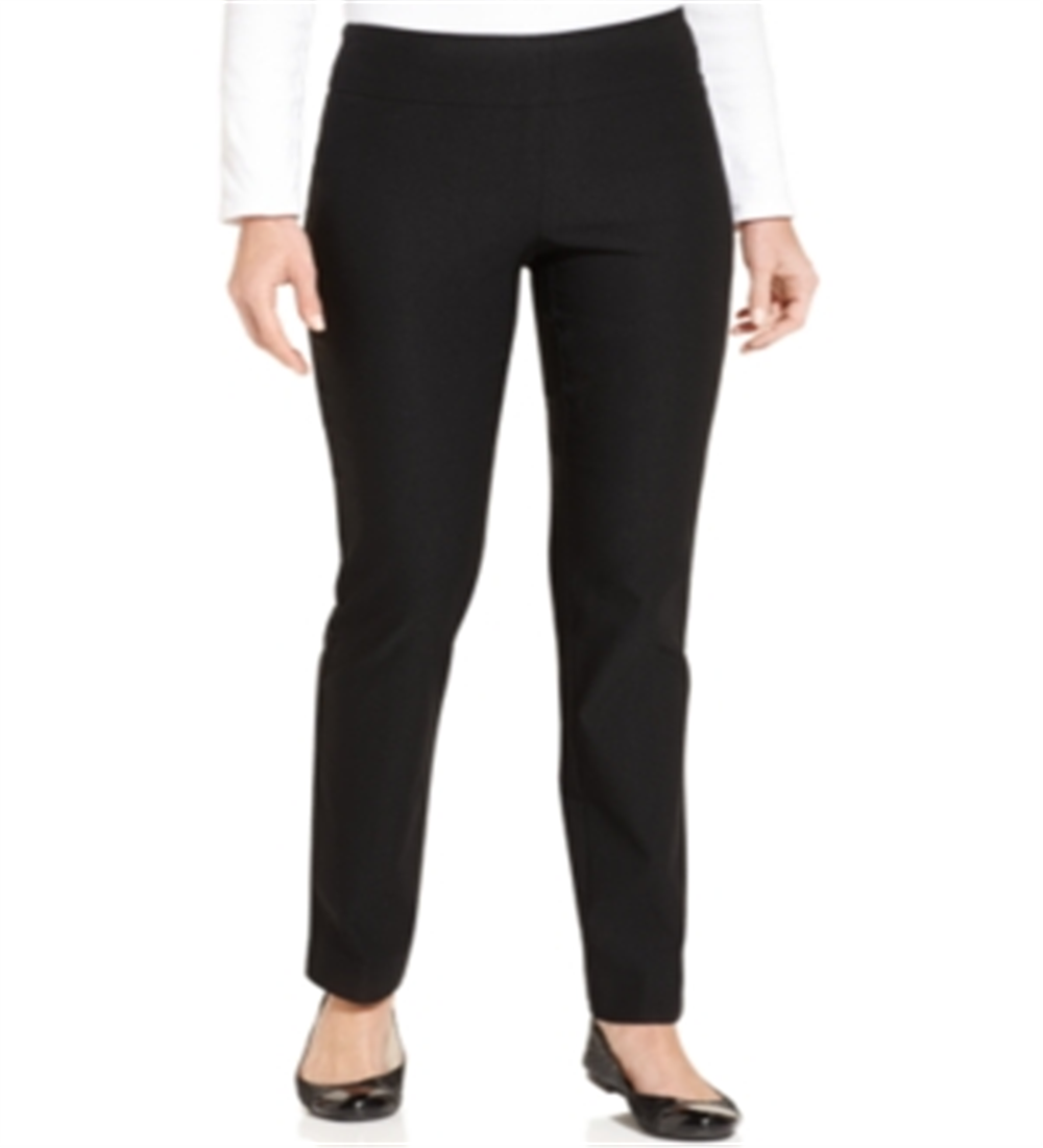Charter Club Women's Cambridge Tummy Control Slim Leg Pants Black Size -8PS
