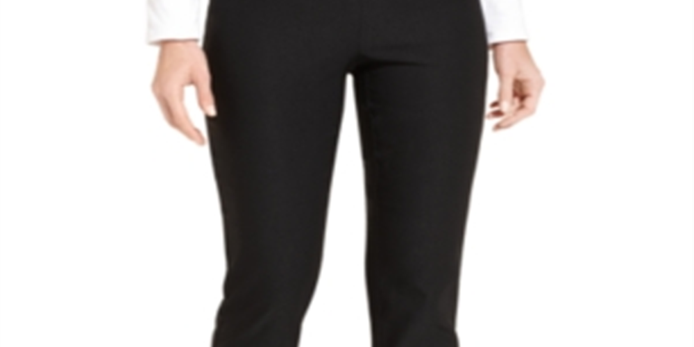 Charter Club Women's Cambridge Tummy Control Slim Leg Pants Black Size -8PS