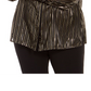 Alfani Women's Plus Striped Split Neck Top Black Size 4XL