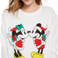 Disney Junior's Mickey & Minnie Fleece Holiday Sweatshirt White Size Large