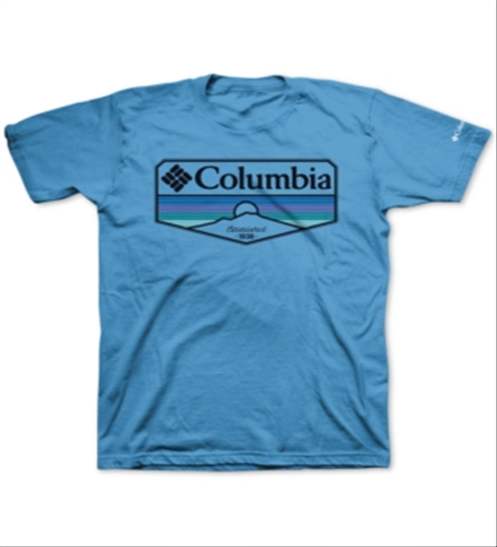 Columbia Men's Sandy Logo Crew Neck T-Shirt Blue Size Small
