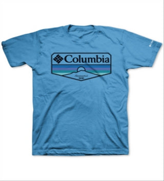 Columbia Men's Sandy Logo Crew Neck T-Shirt Blue Size Small