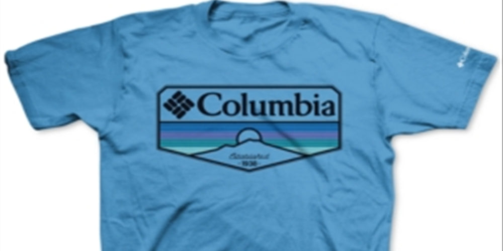 Columbia Men's Sandy Logo Crew Neck T-Shirt Blue Size Small