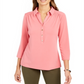 Charter Club Women's 3/4 Sleeve Polo Top Pink Size PP