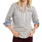Tommy Hilfiger Women's Printed Zippered Top White Size XXL