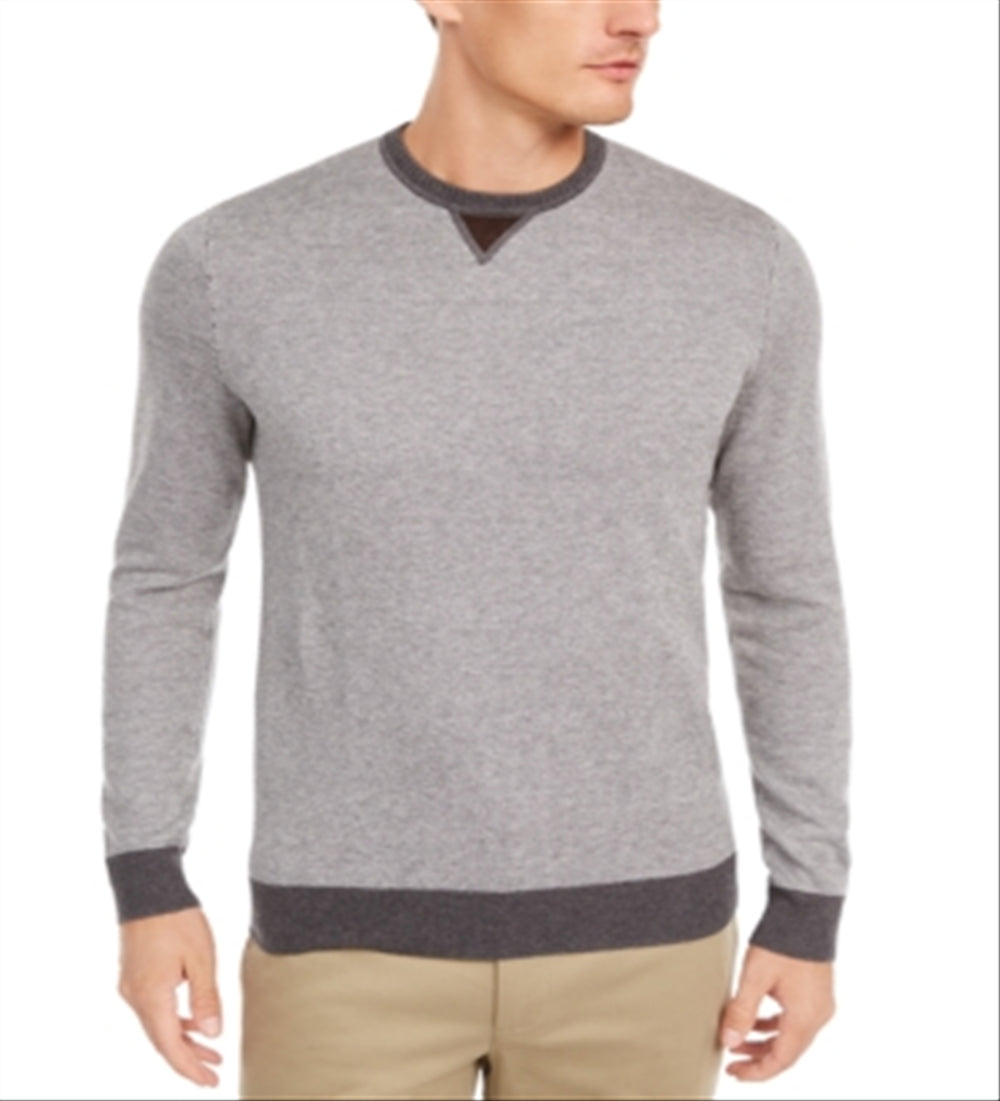 Tasso Elba Grey Long Sleeve Pullover Crew Neck buying Sweater- Size L