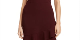 BCX Women's Spaghetti Strap V Neck Above the Knee Dress Wine Size 7