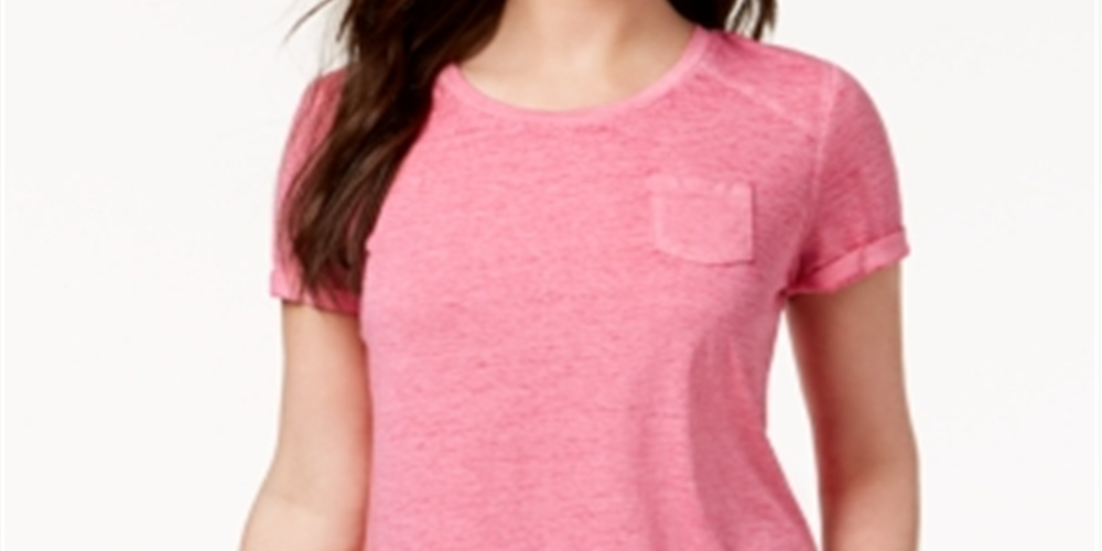 Style & Co Women's Burnout T-Shirt Pink Size -L