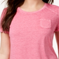 Style & Co Women's Burnout T-Shirt Pink Size XL