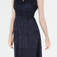 R & M Richards Women's Glitter Sleeveless Keyhole Maxi Empire Waist Evening Dress Blue Size 12