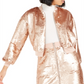 Bar III Women's Sequined Lightweight Bomber Jacket Pink Size XL