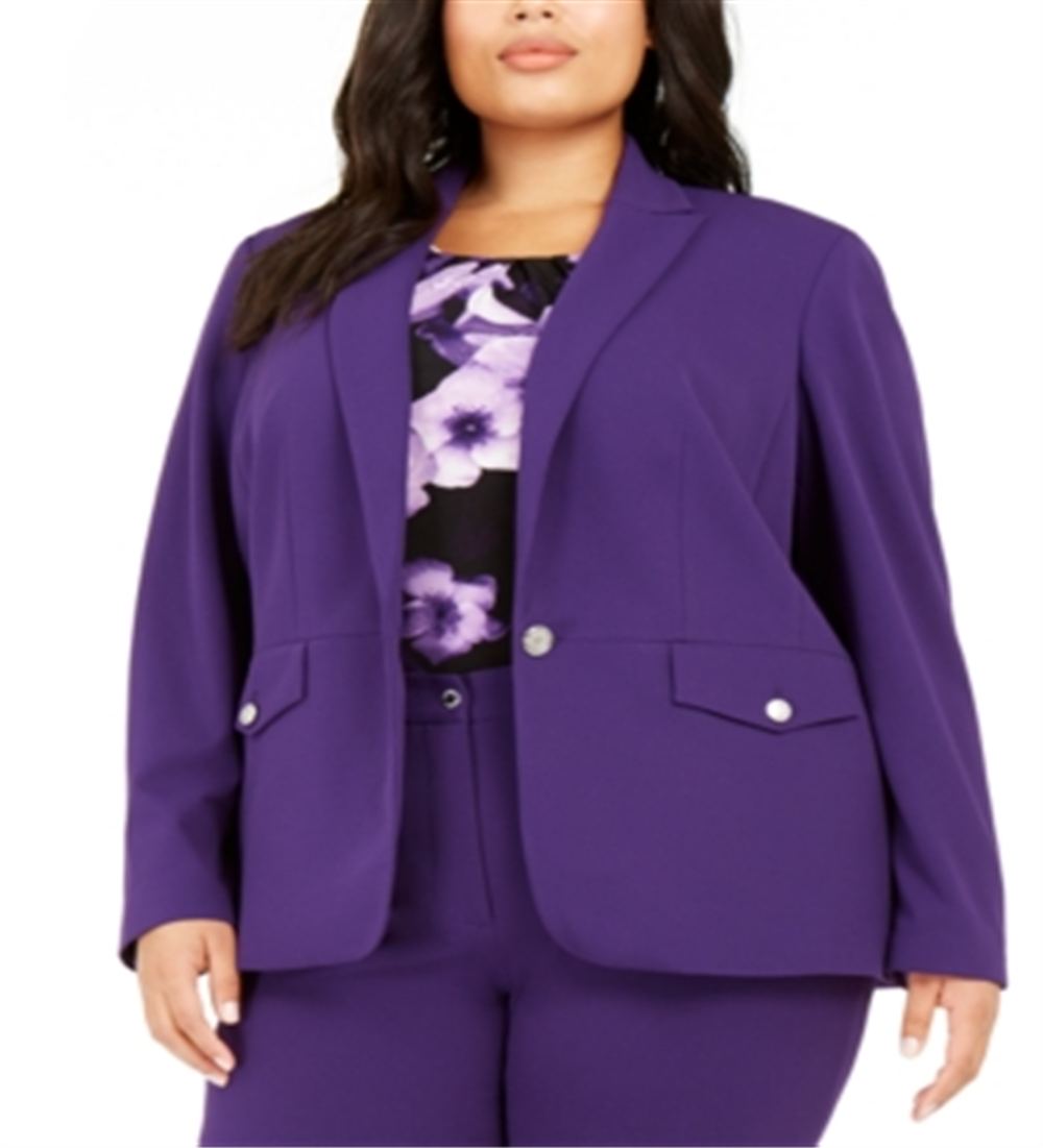Calvin Klein Women's Wear to Work Jacket Purple Size 18W