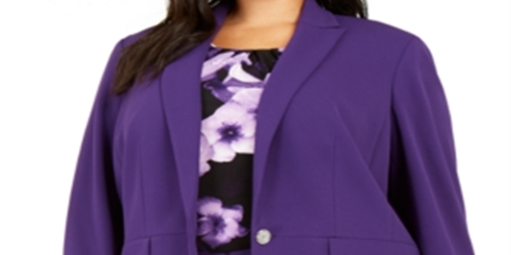 Calvin Klein Women's Wear to Work Jacket Purple Size 18W