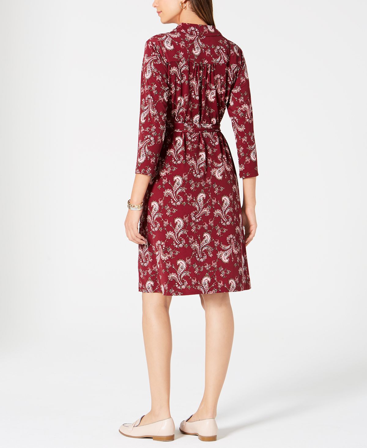 Charter Club Women's Printed Polo Shirtdress Red Size Petite XL