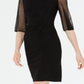 R & M Richards Women's Sheath Mesh Trim Rhinestone Neck Dress Black Size 10