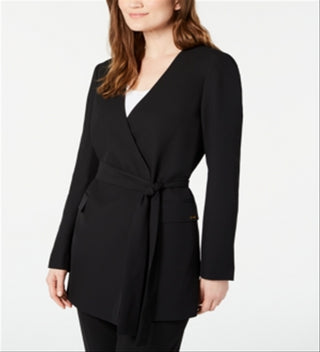 Calvin Klein Women's Long Belted Blazer Black Size Medium