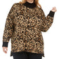 Calvin Klein Women's Plus Animal Print Pullover Sweater Brown Size 2X