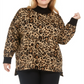 Calvin Klein Women's Plus Animal Print Pullover Sweater Brown Size 2X