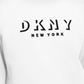 DKNY Women's Sport Flocked Logo Sweatshirt White- Size S