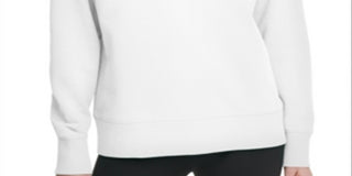 DKNY Women's Sport Flocked Logo Sweatshirt White- Size S