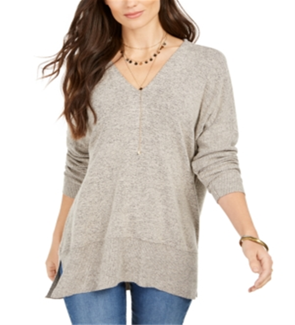 Style & Co Women's Drop Shoulder V Neck Tunic Beige Size XX-Large