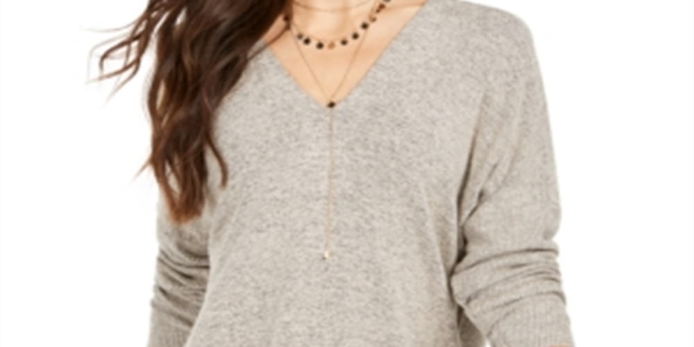 Style & Co Women's Drop Shoulder V Neck Tunic Beige Size XX-Large