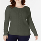 Karen Scott Women's Cable Knit Sweater Green Size XL