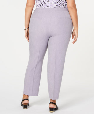 Kasper Women's Plus Stretch Crepe Pants Purple Size 14 W