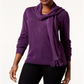 Karen Scott Women's Embellished Scarf Sweater Purple Size X-Small