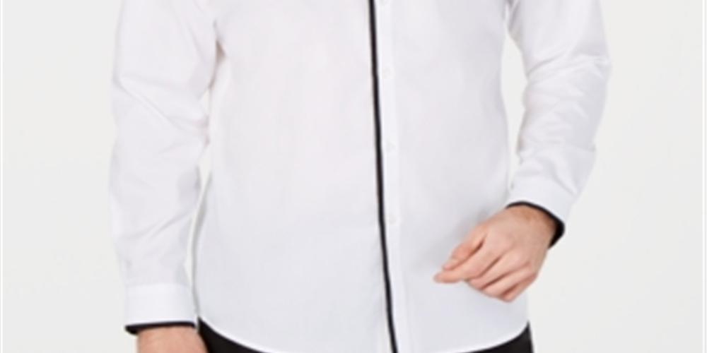 INC International Concepts Men's Solid Long Sleeve Casual Shirt White Size 3XLT