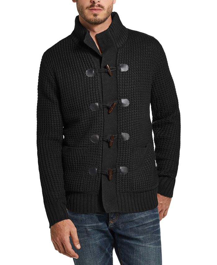 Weatherproof Vintage Men's Toggle Waffle Stitch Swacket Black Size Small