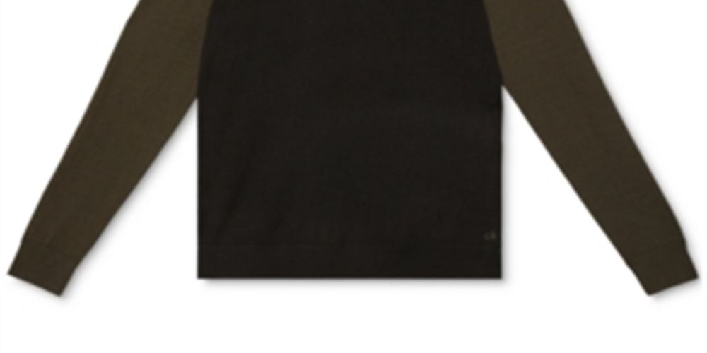 Calvin Klein Men's Merino Colorblock Sweater Green Size X-Large