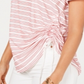 Style & Co Women's Striped Short Sleeve T-Shirt Top RedSize XX-Large