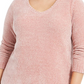 Karen Scott Women's Plus V Neck Chenille Sweater Pink Size 2X