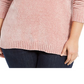Karen Scott Women's Plus V Neck Chenille Sweater Pink Size 2X