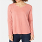 Style & Co Women's Cotton Thermal Top Orange Size Petite L