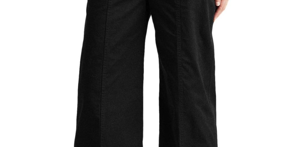 Ralph Lauren Women's Cropped Hi rise Wide Leg Pants Black Size 12