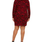 Michael Kors Women's Plus Knit Prined Wear to Work Dress Red Size 0X