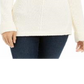Charter Club Women's Petite Cotton Ribbed Cuffed Sweater - White Size Petite XL