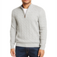 Club Room Men's Cable Knit Ribbed Trim 1/4 Zip Pullover Gray Size XXX-Large