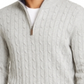 Club Room Men's Cable Knit Ribbed Trim 1/4 Zip Pullover Gray Size XXX-Large