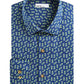 Bar III Men's Maxs Tossed Pineapple Slim Fit Print Button Down Shirt Blue Size XL