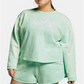 Nike Women's Sportswear Cotton Cropped Sweatshirt Green Size X-Large