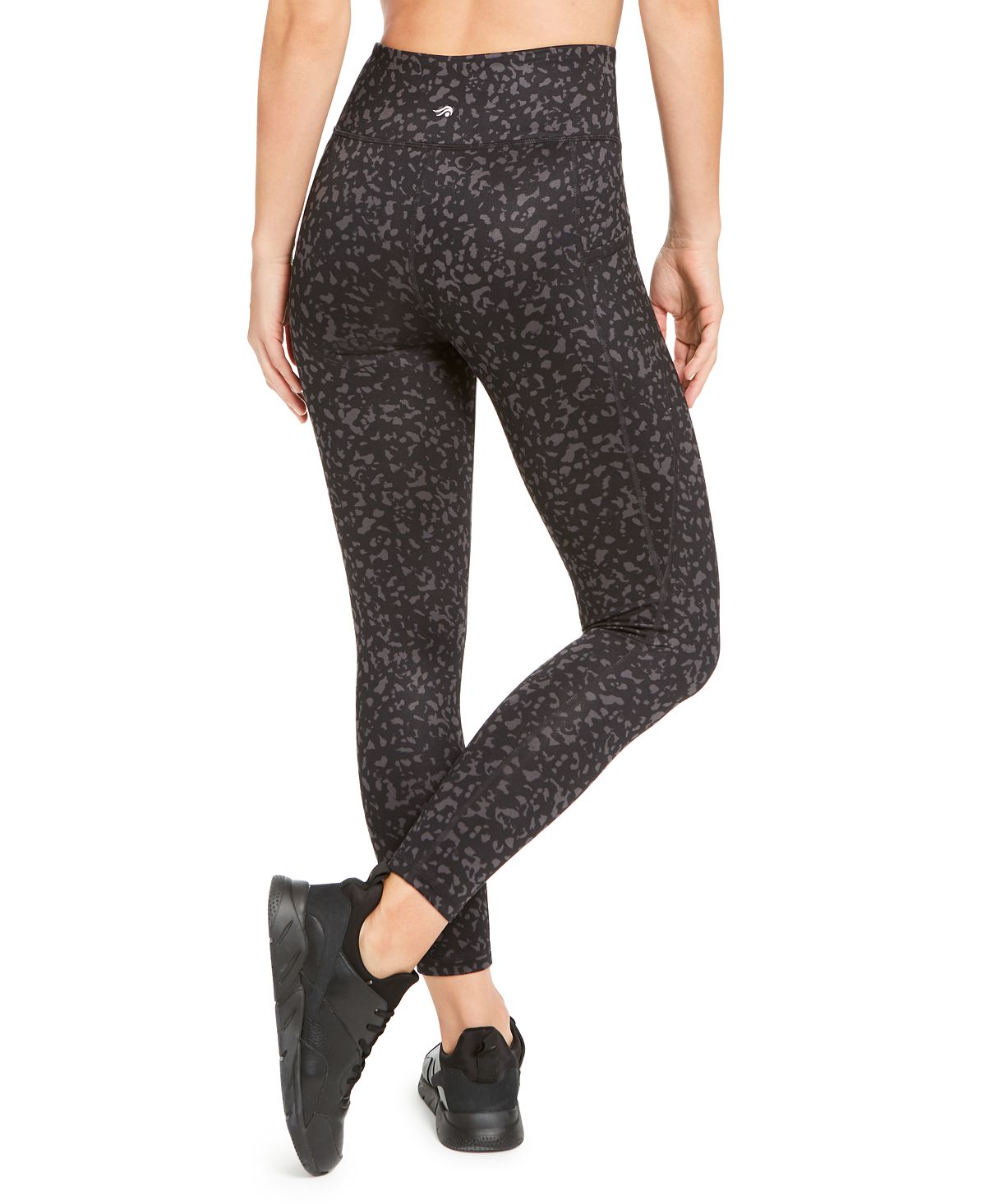 Ideology Women's Tonal Print Leggings Black Size S