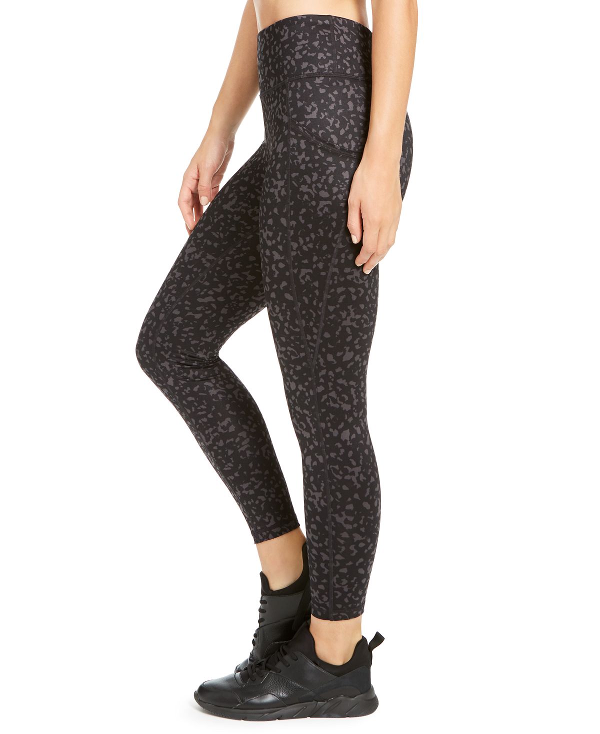 Ideology Women's Tonal Print Leggings Black Size S