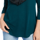 BCX Junior's Ruched Sleeve Scarf Top Teal Size X-Small
