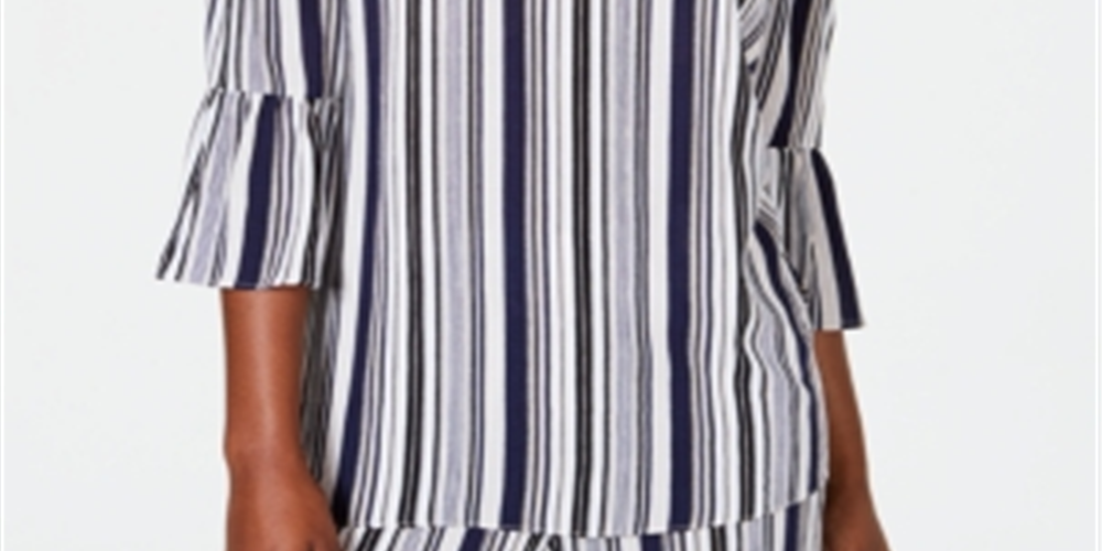 JM Collection Women's Cold Shoulder Keyhole Neck Top Multi Size Small