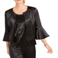 28th & Park Women's Satin Jacket & Sequined Tank Top Black Size 12
