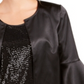 28th & Park Women's Satin Jacket & Sequined Tank Top Black Size 12