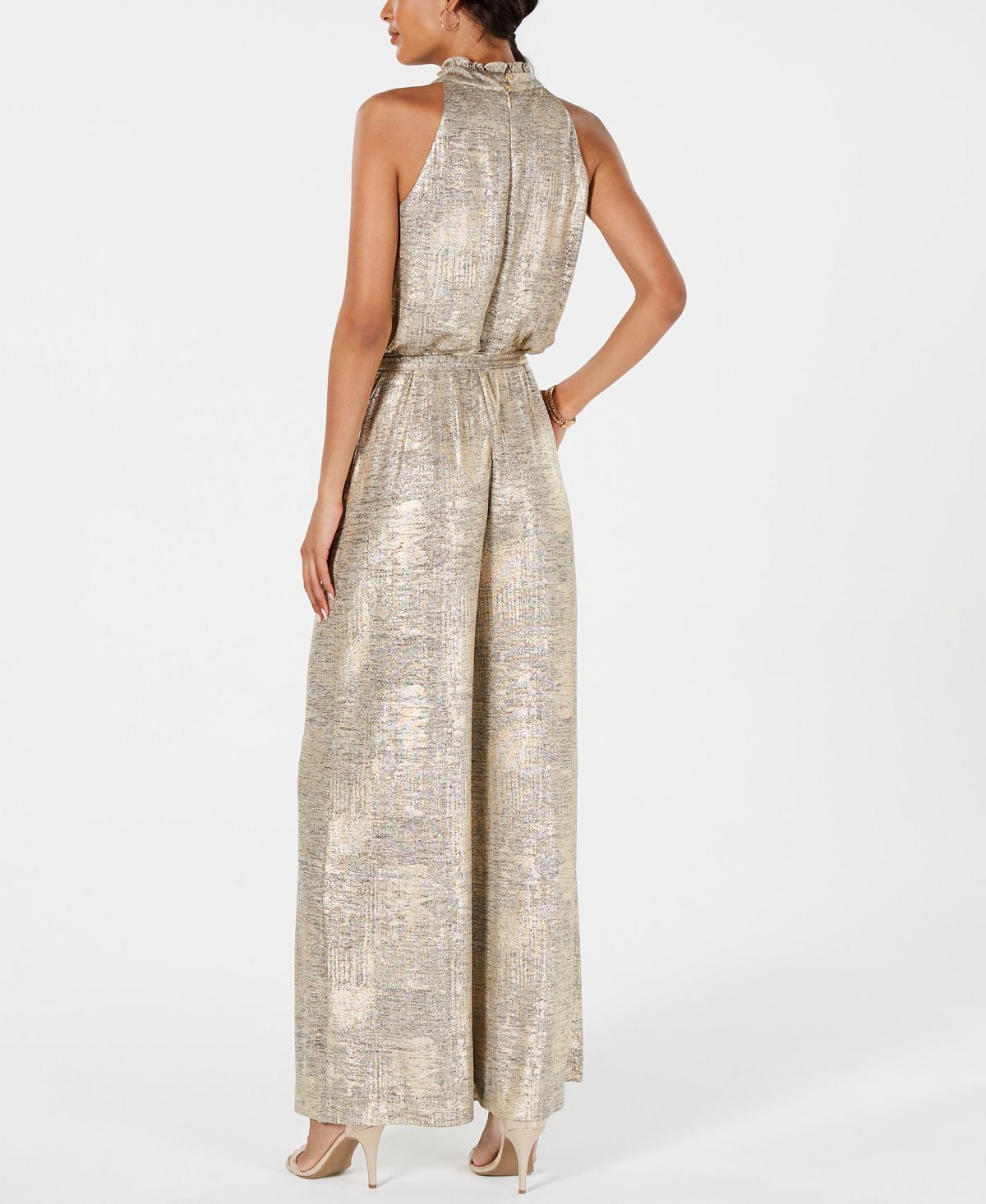Vince Camuto Women's Metallic Jumpsuit Gold Size 6